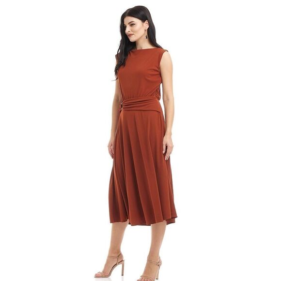 Zara brown dress with belt detail - Picture 8 of 12